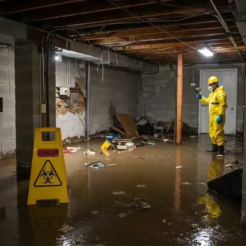 Flooded Basement Electrical Hazard in Bellevue, KY Property